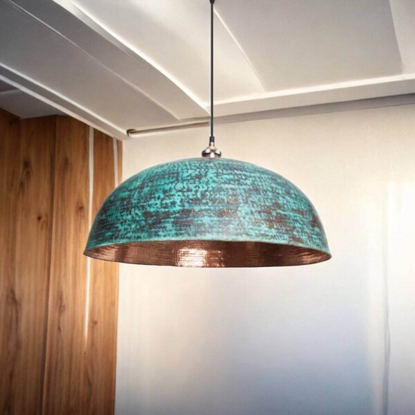 Green Pendant Light - Etsy