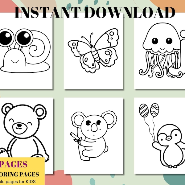 66 Easy Coloring Pages For Kids Coloring Book Simple Coloring Pages Printable Homeschool Activities Funny Printable Pages