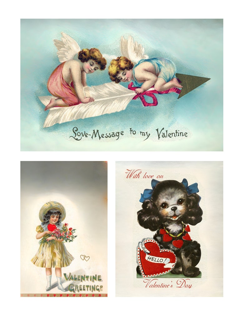 Vintage Valentine Ephemera Inspired by the Antiquarian Sticker Book for