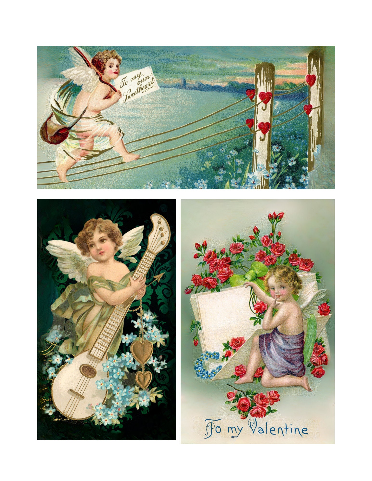 Vintage Valentine Ephemera Inspired by the Antiquarian Sticker Book for