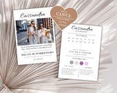 Bridesmaid Info Card, Bridesmaid Proposal Card, Will You Be My Bridesmaid Card, Elegant Canva Template, Classy and Minimalist Design,