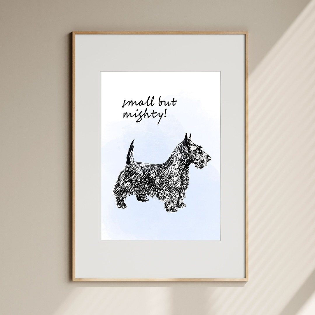 Pastel Dog Art Printable , Scotty Dog Print, Pale Blue Decor, Sweet Pup ...