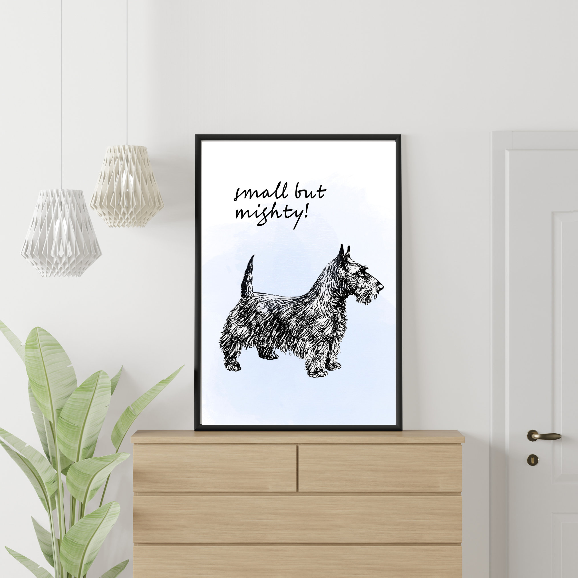 Pastel Dog Art Printable , Scotty Dog Print, Pale Blue Decor, Sweet Pup ...