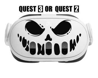 Diseño de calavera Meta Quest 3, meta Quest 3, búsqueda de oculus, visor de realidad virtual, calcomanía de calavera, calcomanía de quest 3, diseño de misión 3, diseño de meta quest.