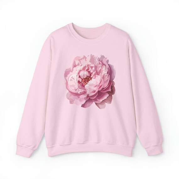 Peony Unisex Heavy Blend Sweatshirt Soft Crewneck Pullover for Men & Women