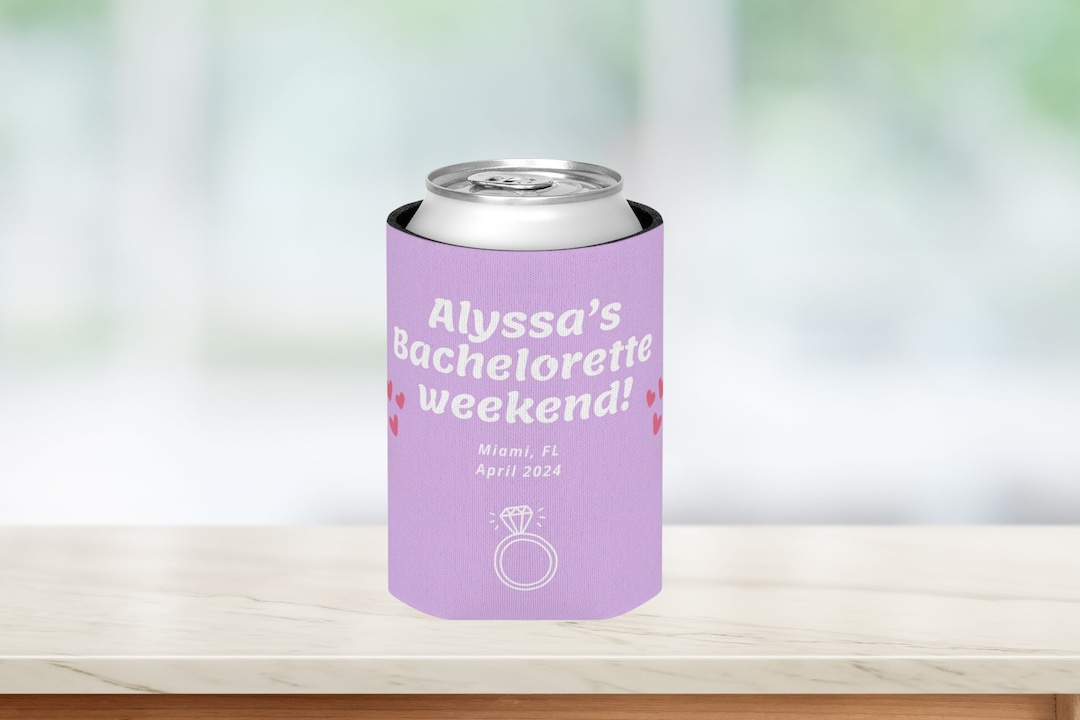 Custom Bachelorette Koozie Party Custom Koozie Custom Bachelor Etsy