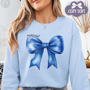 Custom School Mascot Sweatshirt School Spirit Sweater Sports Team Name Crewneck Game Day Sweatshirt Personalized Bow Teacher Sweatshirt