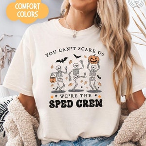SPED Crew Comfort Colors® Halloween Shirt Special Education Spooky Shirt Cute Fall Crewneck Halloween Tee Teacher Shirt for Spooky Season