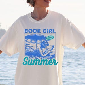 Booked for Summer Comfort Colors® Shirt, Bookish Reader Tee, Summer Book Lovers Gift, Read Books Summer Oversized Beach Vacation T-shirt