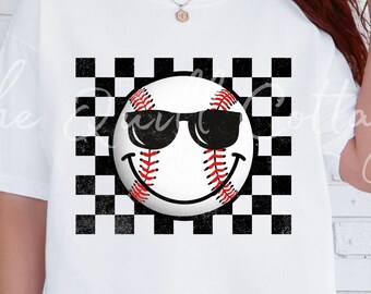 Baseball PNG, Cool Baseball PNG, Cute Baseball Design, Sports Mom PNG, Baseball Mama Digital Download, Retro Baseball Checkered Png