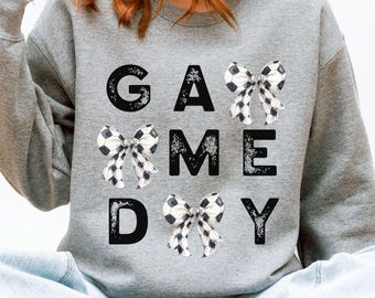 Game Day Soccer Sweatshirt, Trendy Soccer Mom Crewneck, Soccer Bow Sweater, Game Day Soccer Lover Gift, Soccer Team Spirit Sweater