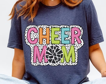 Cheer Mom Game Day Shirt, Cozy Soft Graphic Tee for Cheerleader Moms