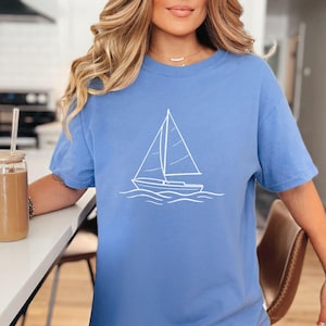 Comfort Colors® Sailboat Shirt, Summer Days T-shirt, Trendy Coastal Tee, Nautical Shirt, Sailing T-shirt Gift, Boat Captain Sailor Shirt