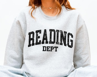 Reading Sweatshirt, Book Lovers Sweater, Bookworm Sweatshirt, Reading Teacher Sweater, Cozy Reading Lovers Gift, Preppy Bookish Crewneck