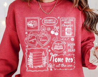 Romance Reader Sweatshirt, Romance Book Club Sweater, Bookish Tropes Crewneck, Spicy Book Lover Gift, One More Chapter Sweatshirt