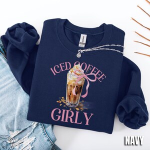 Iced Coffee Sweatshirt, Coquette Ice Coffee Sweatshirt, Cute Soft Girl Aesthetic, Coffee Lover Gift, Iced Coffee Crewneck, Coffee Sweater