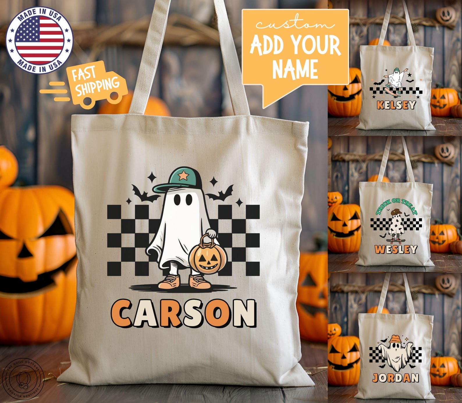 Personalized Trick or Treat Bag Custom Halloween Bag Halloween Tote for ...