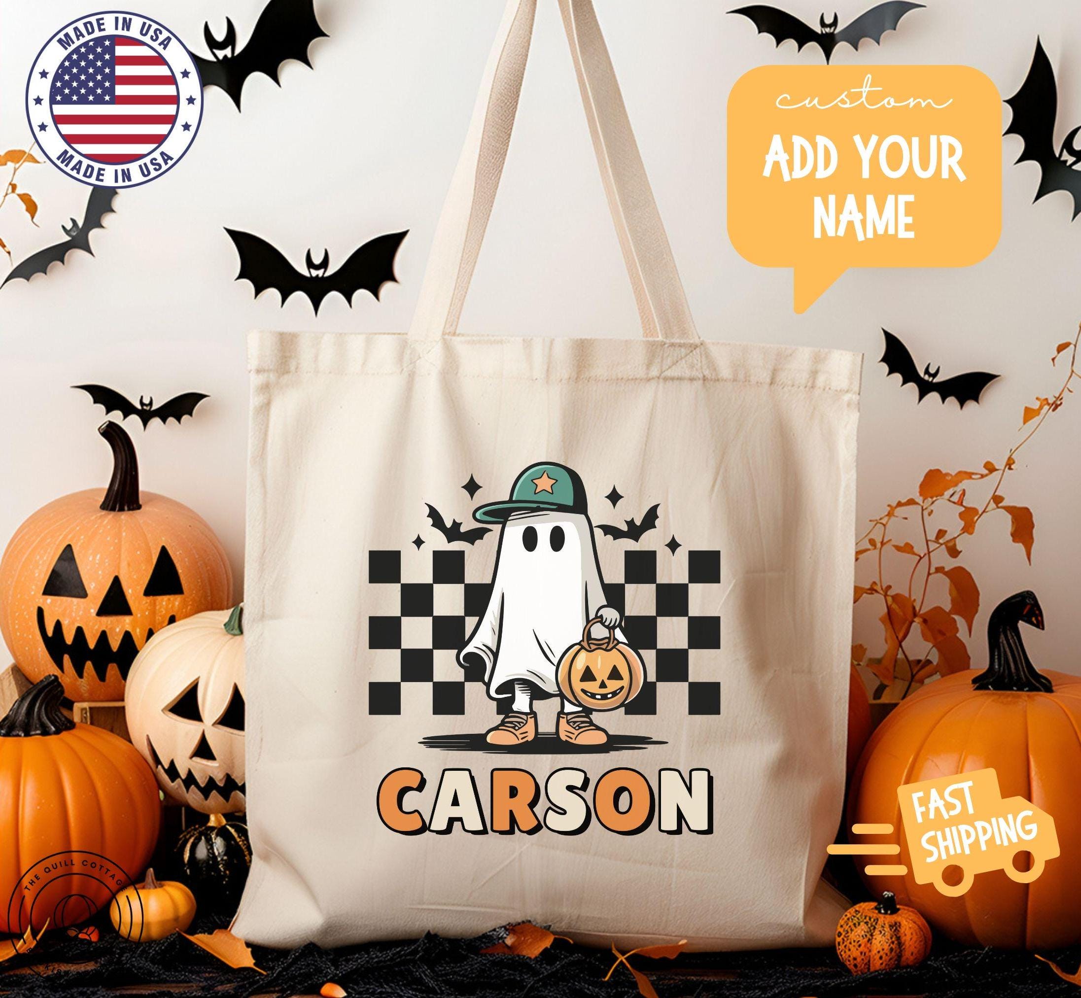 Personalized Trick or Treat Bag Custom Halloween Bag Halloween Tote for ...