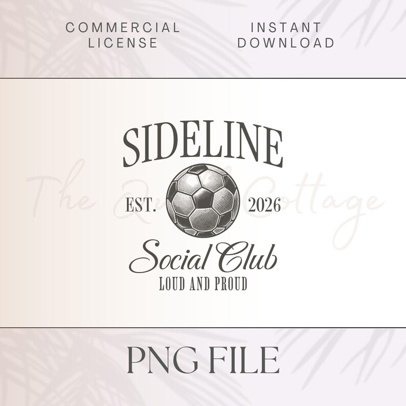 Soccer PNG, Sideline Social Club PNG, Soccer Design, Sports Mom PNG, Cute Soccer Design, Soccer Mama Digital Download, Retro Soccer Png image 4