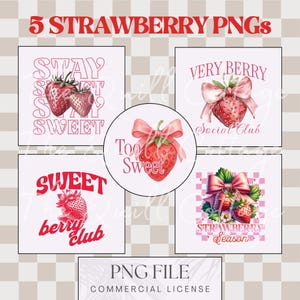 Strawberry PNG, Strawberries PNG, Retro Strawberry Season Designs, Sweet Berries PNG, Summer Designs, Strawberry Festival Digital Download