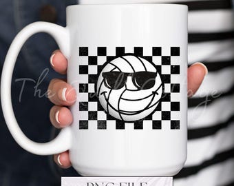Volleyball PNG, Cool Volleyball PNG, Volleyball Design, Sports Mom PNG, Volleyball Mama Digital Download, Retro Volleyball Checkered Png