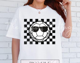Soccer PNG, Cool Soccer PNG, Soccer Design, Sports Mom PNG, Design de soccer mignon, Soccer Mama en téléchargement numérique, Soccer rétro damier Png