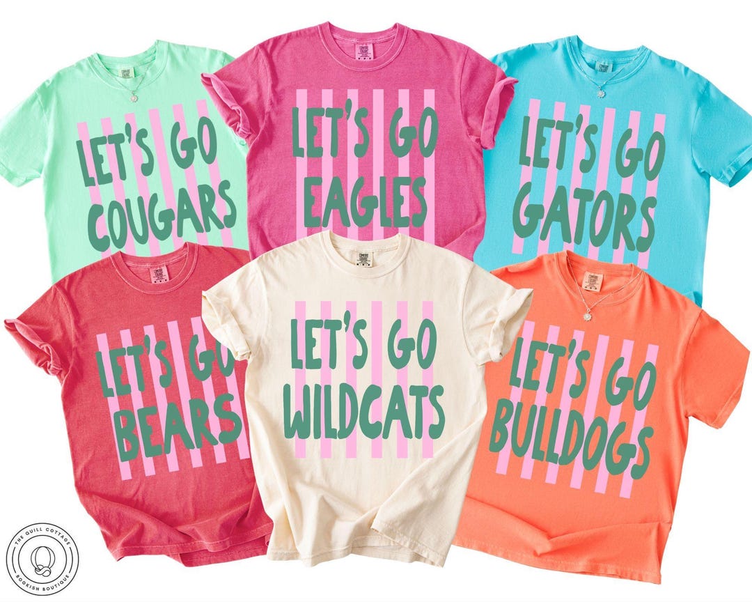 Custom Mascot Comfort Colors® T-shirt, Colorful Game Day Shirt, Personalized School Spirit