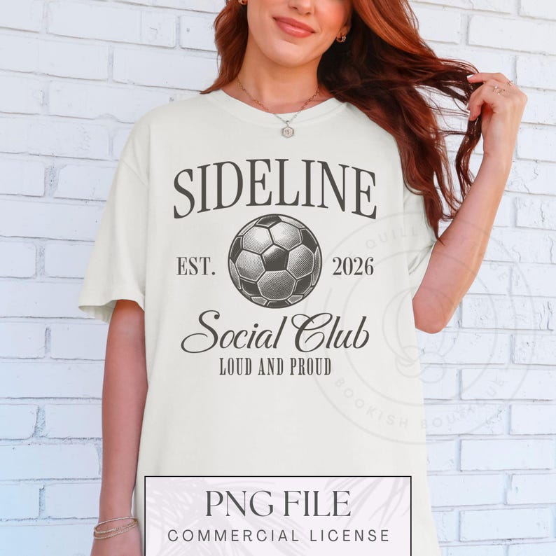 Soccer PNG, Sideline Social Club PNG, Soccer Design, Sports Mom PNG, Cute Soccer Design, Soccer Mama Digital Download, Retro Soccer Png image 3