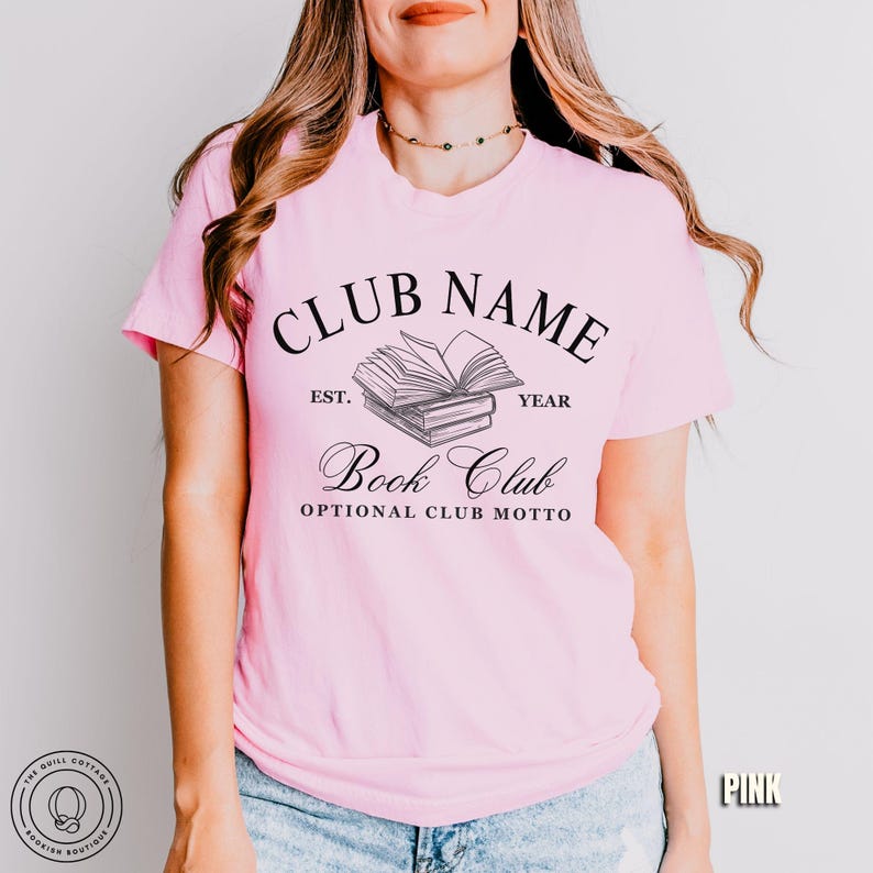 Book Club Personalized Shirts Custom Bookish Shirt Personal Gift For Book Lovers Gift Reading Club Group Shirts Gifts For Bookworm Shirt Pink