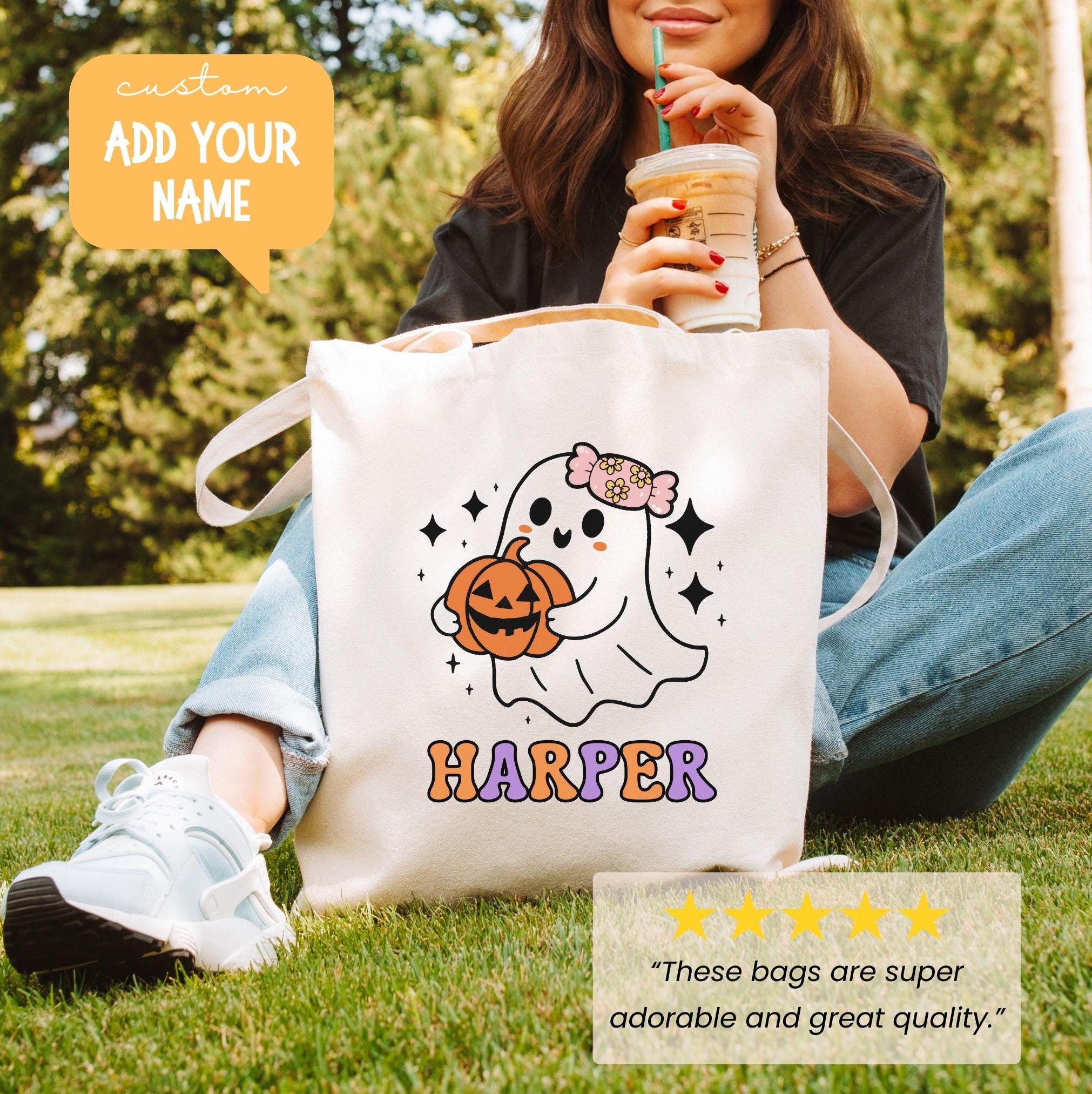 Personalized Trick or Treat Bag Custom Halloween Bag Halloween Tote for ...