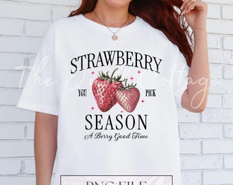 Strawberry Season PNG, Strawberries PNG, Strawberry Social Club Design, Berries PNG, Summer Designs, Strawberry Festival Digital Download