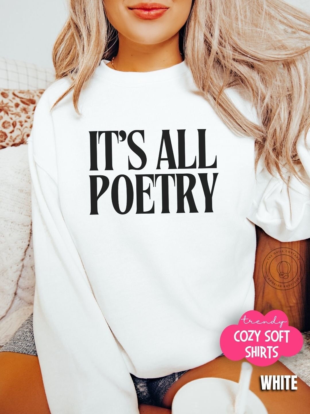 Poetry Sweatshirt Writing Poems Gift Poet Shirt Oversized Cute Sweater Poetry Loving Trending