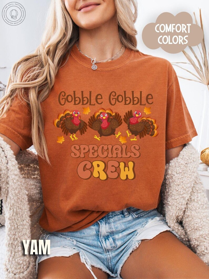 Custom Gobble Crew Comfort Colors® Shirt Matching Teacher Thanksgiving