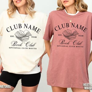 Book Club Personalized Shirts Custom Bookish Shirt Personal Gift For Book Lovers Gift Reading Club Group Shirts Gifts For Bookworm Shirt Natural (Tee)