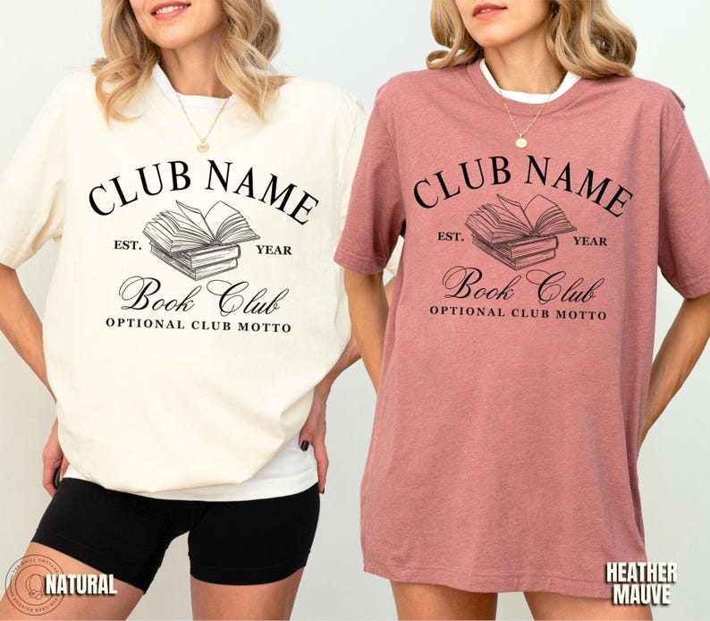 Book Club Personalized Shirts Custom Bookish Shirt Personal Gift For Book Lovers Gift Reading Club Group Shirts Gifts For Bookworm Shirt Natural (Tee)