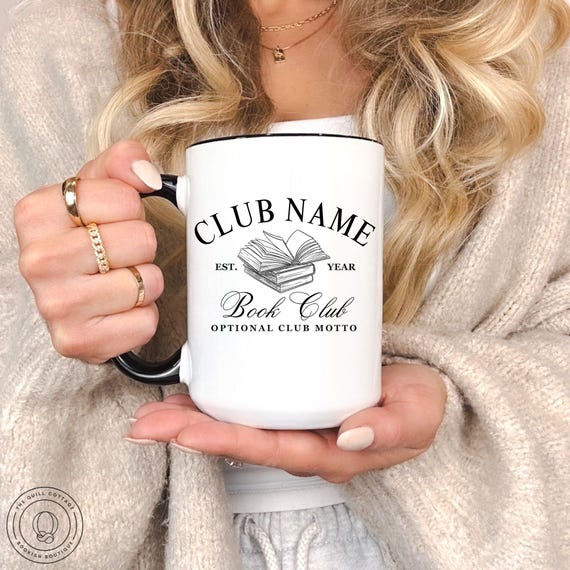 Book Club Personalized Mug, Custom Bookish Coffee Mug, Personal Gift For Book Lovers Gift, Reading Club Mug Gifts, Custom Book Stack Mug