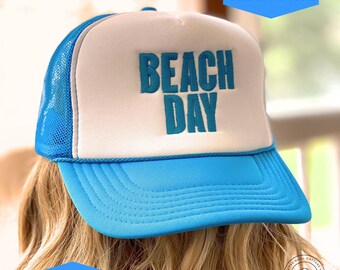 Custom Foam Trucker Hat, Beach Day Foam Hat, Custom Embroidered Foam Trucker Hat, Trendy Trucker Hat, Personalized Summer Foam Trucker Hat