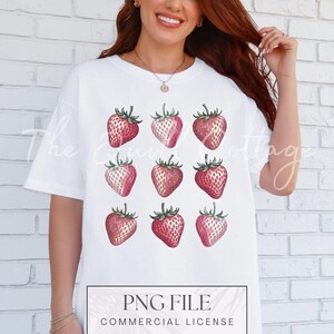 Strawberry Season PNG, Strawberries PNG, Strawberry Festival Design, Sweet Berries PNG, Summer Designs, Vintage Strawberry Digital Download