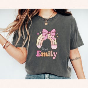 Custom Teacher Shirt, Personalized Name Teacher, Comfort Colors, Back to School Gift Teacher Appreciation, First Day Teacher Customized