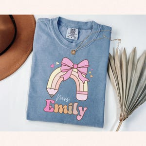 Custom Teacher Shirt, Personalized Name Teacher, Comfort Colors, Back to School Gift Teacher Appreciation, First Day Teacher Customized