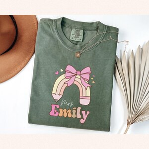 Custom Teacher Shirt, Personalized Name Teacher, Comfort Colors, Back to School Gift Teacher Appreciation, First Day Teacher Customized
