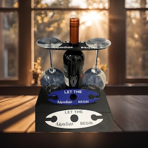 Champagne butler caddy Bottle holder housewarming gift wine lover realtor gift ideas 3D gift bridesmaid wine box, custom wine.