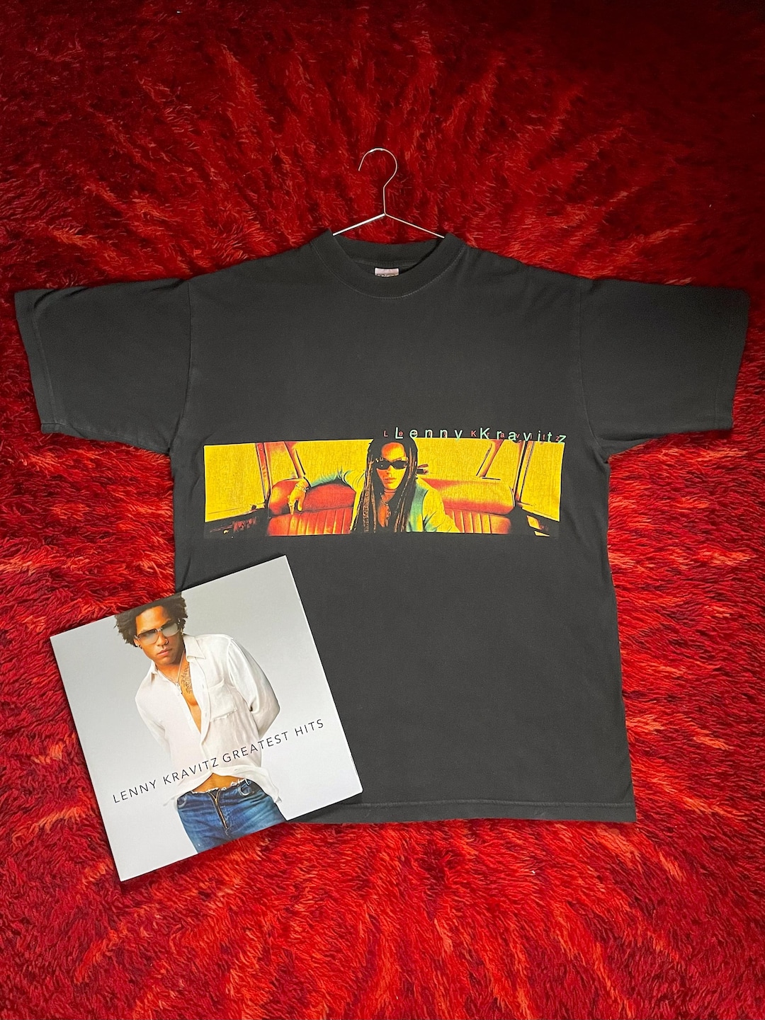 Tee-shirt Lenny Kravitz Rock Tour Vibration 2018 - Noir, Coton, Taille M (Occasion Très Bon état)