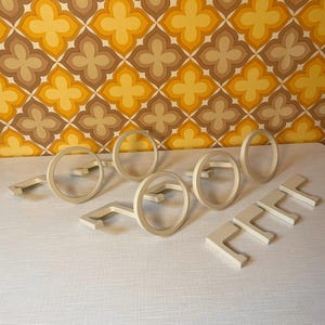 Space Age set of 9 coat hooks / hooks / wardrobe made of white metal | 60s 70s | Mid Century | Vintage