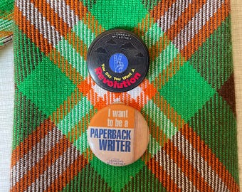 Set of 2 vintage Beatles buttons / pins / badges / Lennon & McCartney from 1966 and 1968 | 1960s | Mid Century | Vintage | Rare