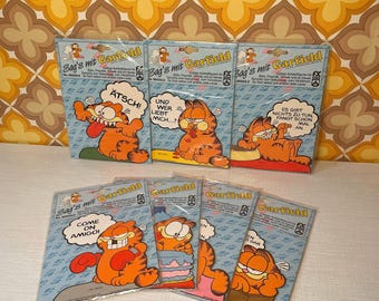 1/7 Garfield office display figures / gift from 1978 in original packaging | 70s | Mid Century | Vintage