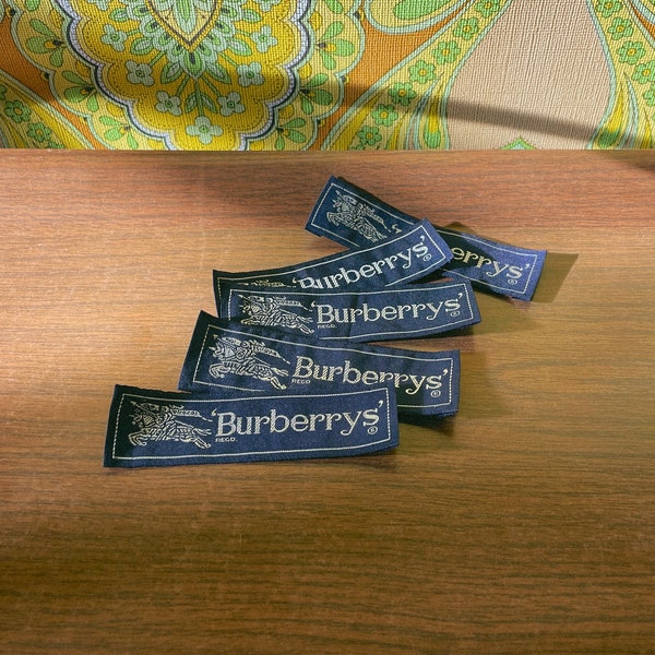 1/5 Vintage Burberrys Etikett / Tag aus Stoff