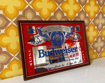 Budweiser KING OF BEERS パブミラー　ヴィンテージ　鏡 1979 Vintage Budweiser Mirror Beer Sign - 21” X 17” Bar Or