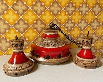 フランス製 1960年代 ビンテージランプ 1960-70's ヴィンテージ カラーガラス ペンダントランプ