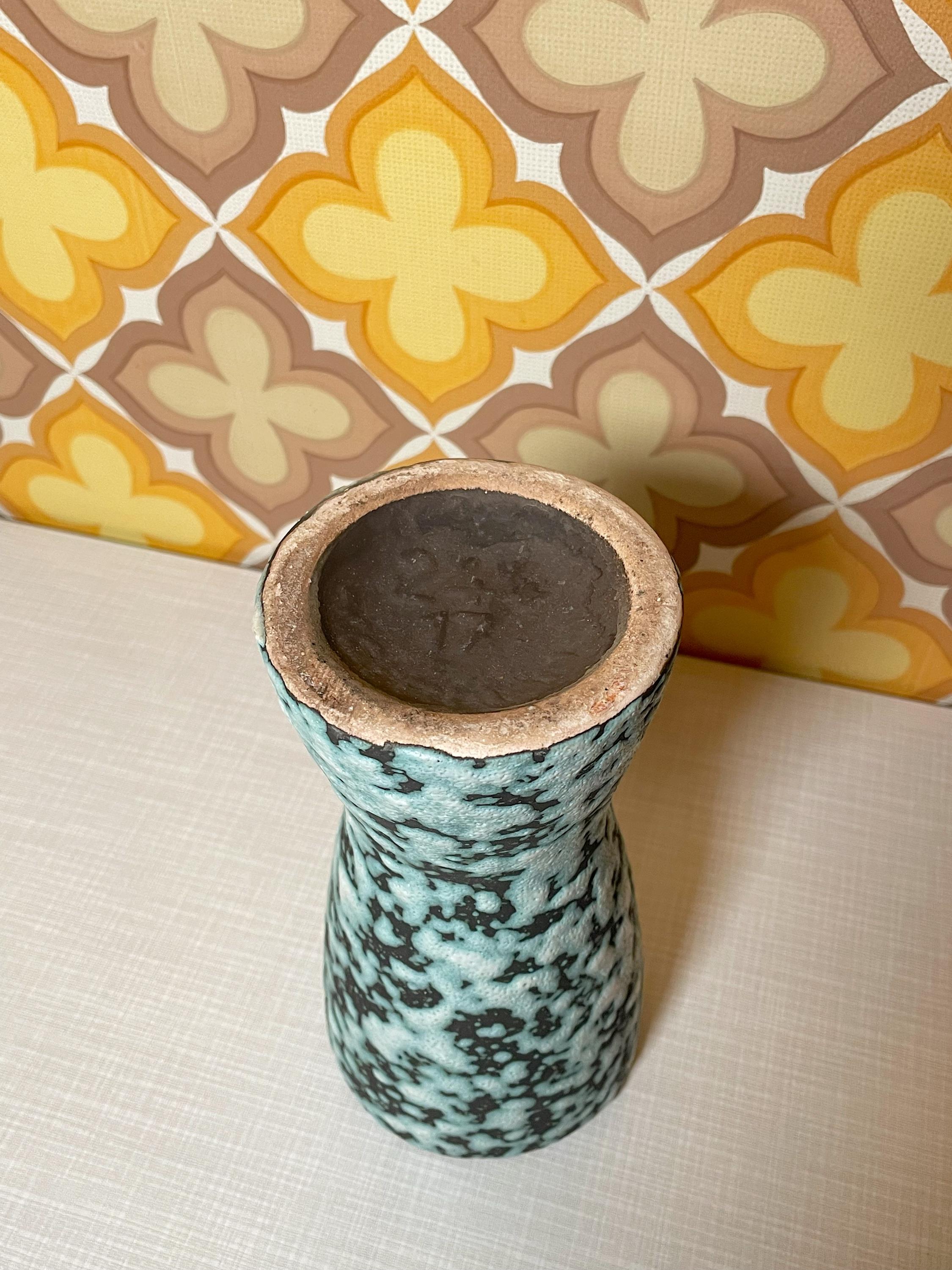 Blue Fat Lava Vase (244 17) by Scheurich Keramik Made in West